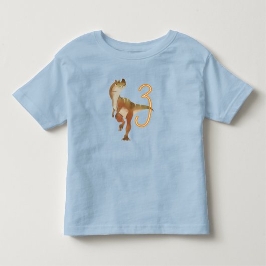 Dinosaurus 3e verjaardag     kinder shirts (Voorkant)