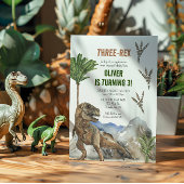 Dinosaurus 3e verjaardag Party uitnodiging