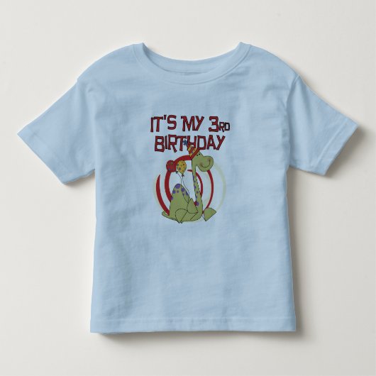 Dinosaurus 3e verjaardag Tshirts en geschenken (Voorkant)