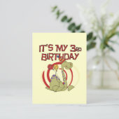 Dinosaurus 3e verjaardag Tshirts en geschenken Briefkaart (Staand voorkant)