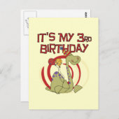 Dinosaurus 3e verjaardag Tshirts en geschenken Briefkaart (Voorkant / Achterkant)