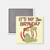 Dinosaurus 3e verjaardag Tshirts en geschenken Magneet (Voorkant / Achterkant)