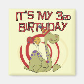 Dinosaurus 3e verjaardag Tshirts en geschenken Magneet (Voorkant)