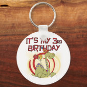 Dinosaurus 3e verjaardag Tshirts en geschenken Sleutelhanger (Voorkant)