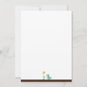 Dinosaurus 4-A-Saurus Kinder Vierde Verjaardagsuit Kaart (Achterkant)