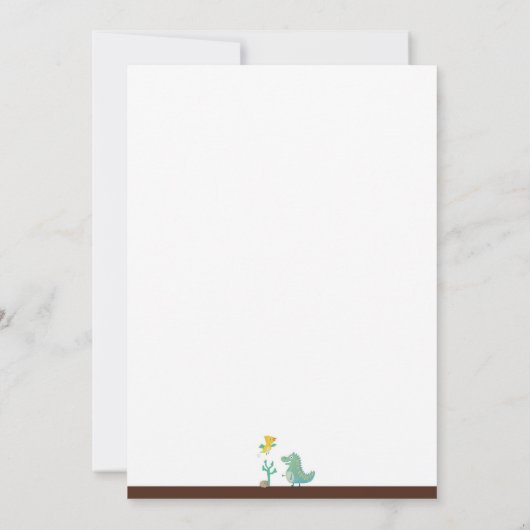 Dinosaurus 4-A-Saurus Kinder Vierde Verjaardagsuit Kaart (Achterkant)