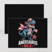 Dinosaurus 4 juli Amerisaurus T Rex Grappig Briefkaart (Voorkant / Achterkant)