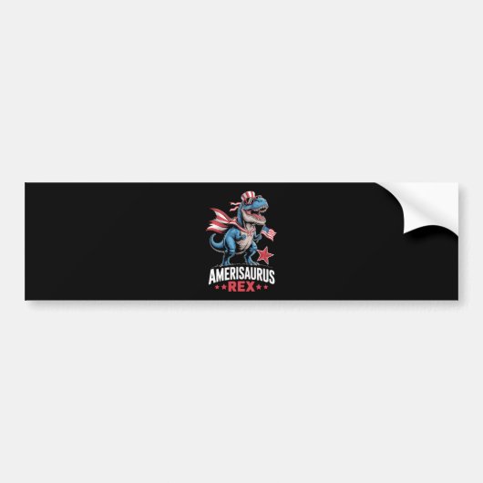 Dinosaurus 4 juli Amerisaurus T Rex Grappig Bumpersticker (Voorkant)