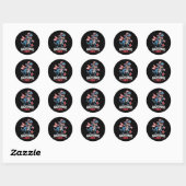 Dinosaurus 4 juli Amerisaurus T Rex Grappig Ronde Sticker (Vel)