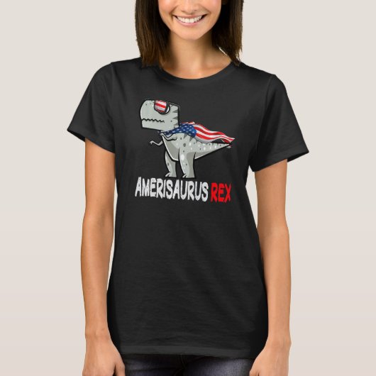 Dinosaurus 4 juli Kinder Rex American Amerisaurus T-shirt (Voorkant)