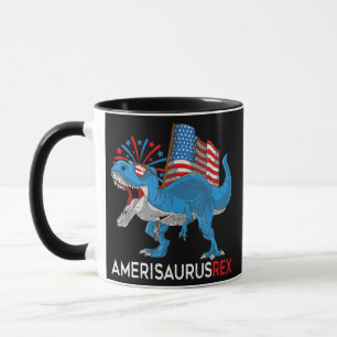 Dinosaurus 4 juli Kinderen Jongens Mannen Amerisau Mok