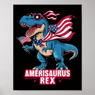 Dinosaurus 4 juli Mannen Vrouwen Jongens Meisjes A Poster