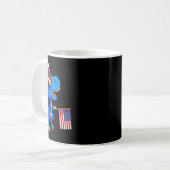 Dinosaurus 4 juli Shirt Amerikaanse vlag Dino Kind Koffiemok (Voorkant links)