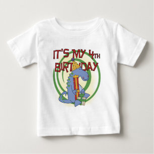 Dinosaurus 4e verjaardag T-shirts en geschenken