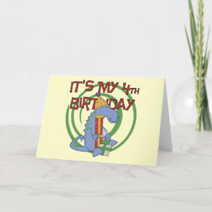 Dinosaurus 4e verjaardag T-shirts en geschenken Kaart