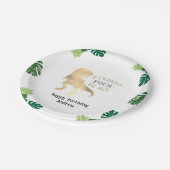 Dinosaurus 4e Verjaardagsfeestje Goud Tyrannosauru Papieren Bordje (Gekanteld)