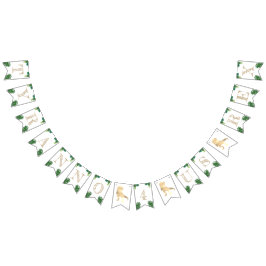 Dinosaurus 4e Verjaardagsfeestje Goud Tyrannosauru Vlaggetjes