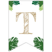 Dinosaurus 4e Verjaardagsfeestje Goud Tyrannosauru Vlaggetjes (Eerste vlag)