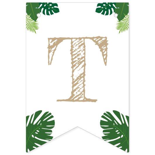 Dinosaurus 4e Verjaardagsfeestje Goud Tyrannosauru Vlaggetjes (Eerste vlag)