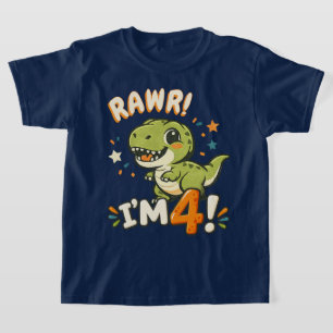 Dinosaurus 4e verjaardagsshirt ontwerp - "Rrr ik b T-shirt