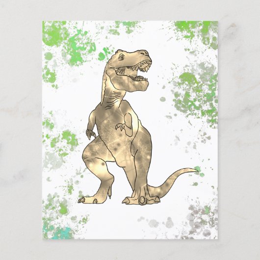 Dinosaurus 5e verjaardag T-Rex foto sjabloon budge (Achterkant)