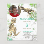 Dinosaurus 5e verjaardag T-Rex foto sjabloon budge (Voorkant)