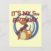 Dinosaurus 5e verjaardag Tshirts en geschenken Briefkaart (Voorkant)