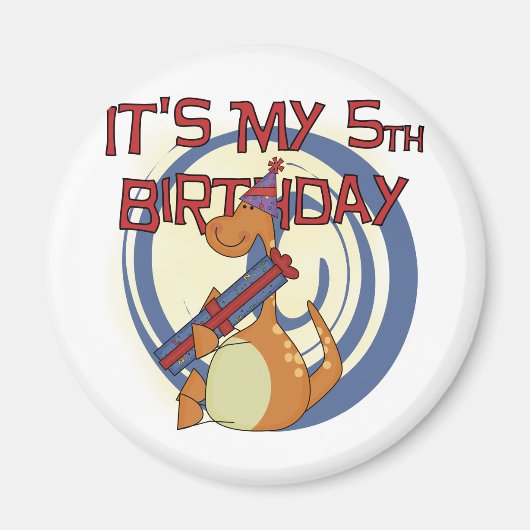 Dinosaurus 5e verjaardag Tshirts en geschenken Magneet (Voorkant)