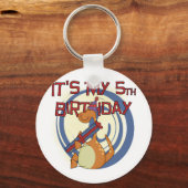 Dinosaurus 5e verjaardag Tshirts en geschenken Sleutelhanger (Voorkant)