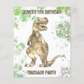 Dinosaurus 5e verjaardagsfeestje T Rex Jongens Fot (Achterkant)