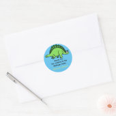 Dinosaurus aangepaste jongensnaam Verjaardag Dank  Ronde Sticker (Envelop)