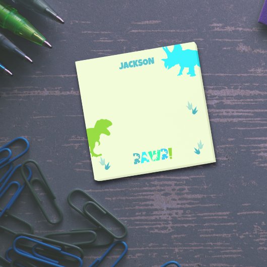Dinosaurus Aangepaste Naam of Tekst Post-it® Notes