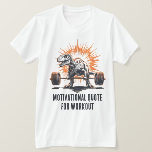 Dinosaurus Aangepaste Tekst voor Workout Gym Fitne T-shirt (Design voorkant)