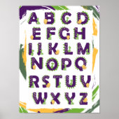 Dinosaurus ABC Alfabet Schattige Poster (Voorkant)