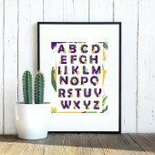 Dinosaurus ABC Alfabet Schattige Poster