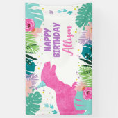 Dinosaurus Achtergrond T-Rex Roze Dino Meisje Verj Spandoek (Verticaal)