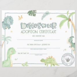 Dinosaurus Adoptie Certificaat