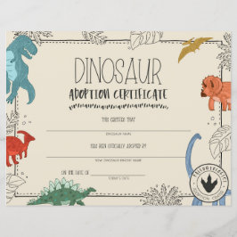 Dinosaurus Adoptie Certificaat