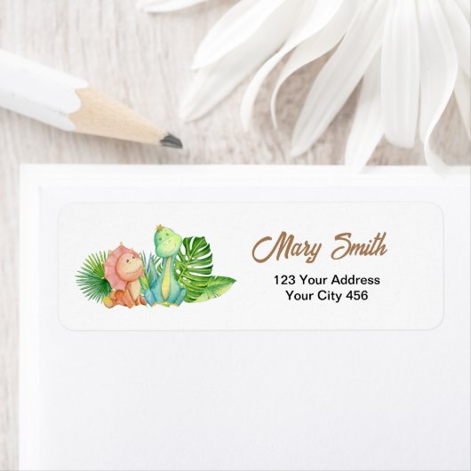 Dinosaurus Adresetiketten Etiket (Insitu)