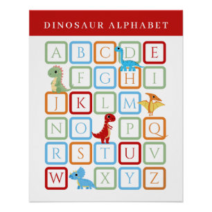 Dinosaurus Alfabet Educatief Perfect Poster
