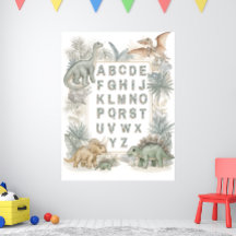 Dinosaurus Alfabet Peuter Waterverf Poster