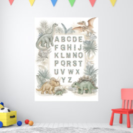 Dinosaurus Alfabet Peuter Waterverf Poster