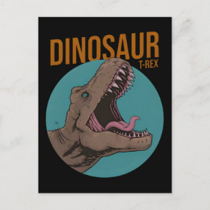 Dinosaurus-animatie, trex-animatie feestdagenkaart