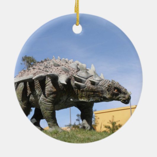 Dinosaurus - Ankylosaurus Dinosaurus in Sucre Boli Keramisch Ornament (Achterkant)