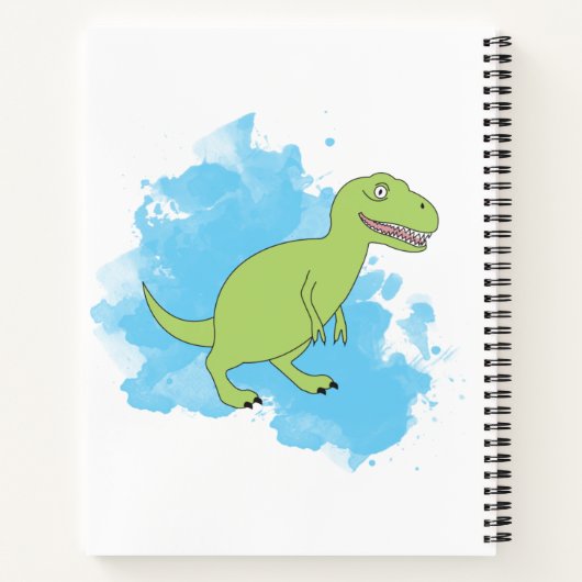 Dinosaurus Aquarel Achtergrond Kinderen Schetsboek Notitieboek (Achterkant)