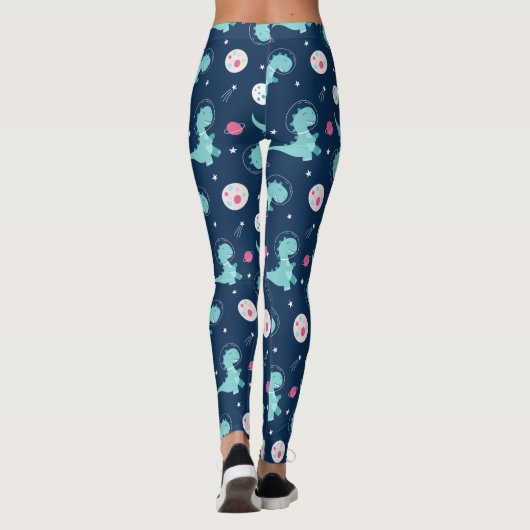 Dinosaurus-astronautenpatroon Leggings (Achterkant)