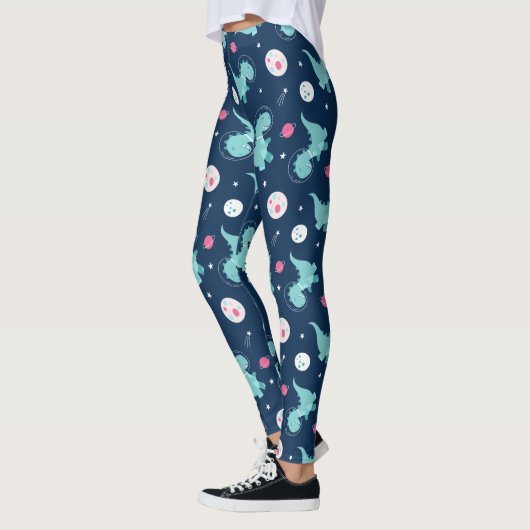 Dinosaurus-astronautenpatroon Leggings (Links)