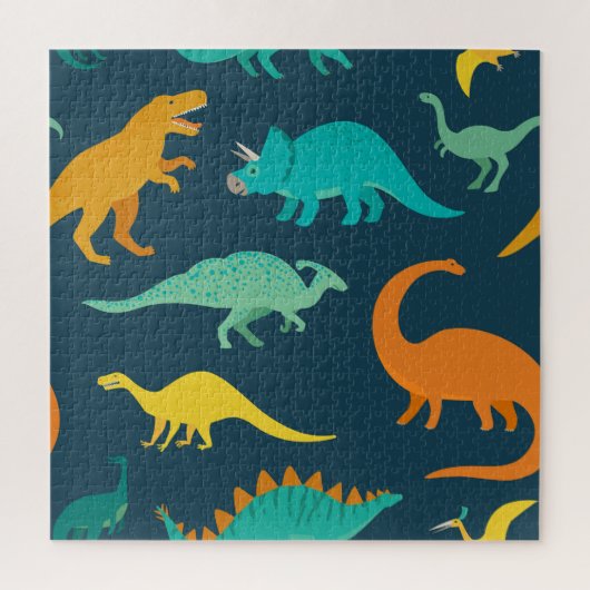 Dinosaurus Avontuur: Kinderen kinderkamer behang Legpuzzel (Verticaal)