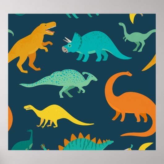 Dinosaurus Avontuur: Kinderen kinderkamer behang Poster (Voorkant)