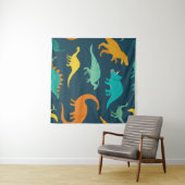 Dinosaurus Avontuur: Kinderen kinderkamer behang Wandkleed (In Situ (horizontaal))